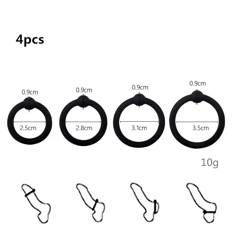 Male Penis Sleeve Dual Cock Rings Delay Ejaculation Nozzle Penis Rings Enlargement Reusable Cockring Sex Toys for Men Adults