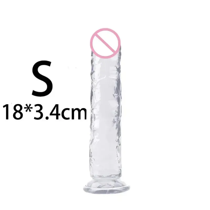Cheap Women Erotic Anal 5 Colors Big Transparent Dildo Suction Cup Jelly Dick Sex Toys Soft Clitori Vaginal Masturbators Penis — image 12