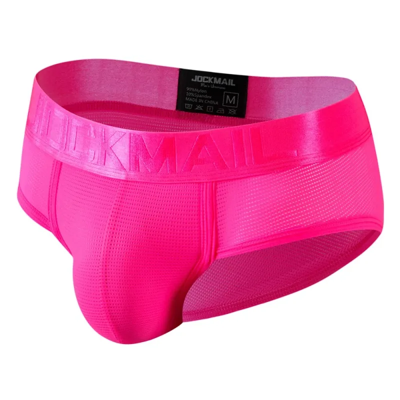 Jockmail Mens Underwear Briefs Mesh Breathable Sports Fitness Shorts Solid Color Sexy Low-rise Lingeries for Extreme Panties — image 49