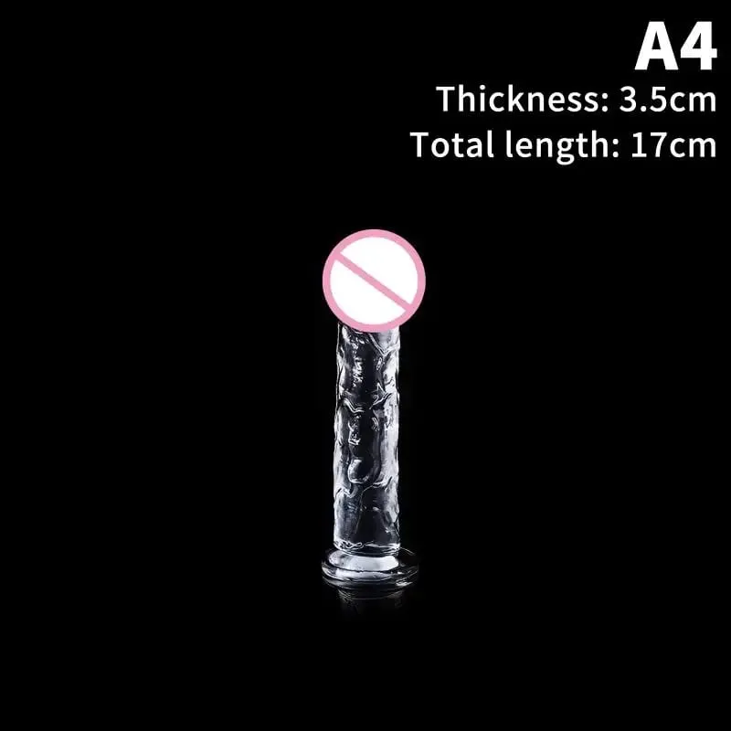 Felnőtt szexhez Maszturbátor G Spot Realistic dildo Női TPE Kezdő Clear vibrátor erős tapadókoronggal, szabadkezes játék