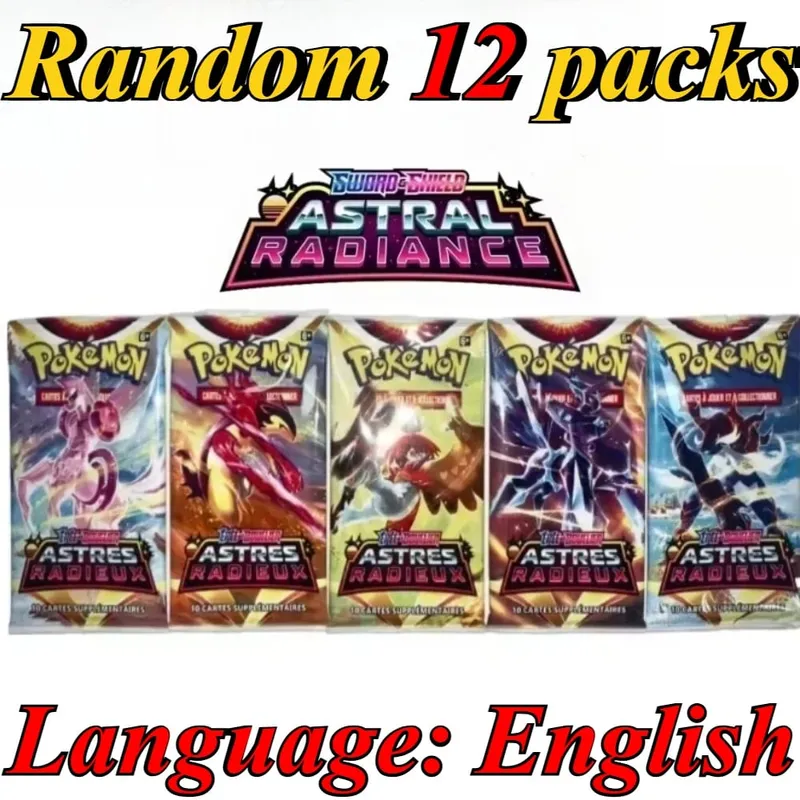 10 πακέτα καρτών Pokémon Bright Stars 151 Prismatic Evolutions PALDEAN FATES English Reinforcement Battle Δώρο κάρτα συναλλαγής