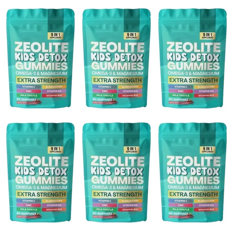 Zeolite Gummies 60 Count Contain Multivitamin Omega-3 Magnesium and Elderberry Support Detoxification & Immune System Health