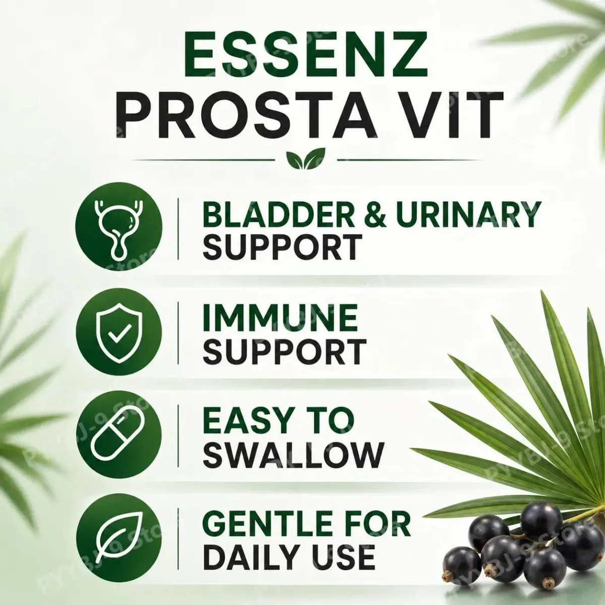 Googeer Prosta Vit Essenz Capsules for Men Bladder & Urinary Tract Health Support with Zinc Vitamin B6 Saw Palmetto 60 Count