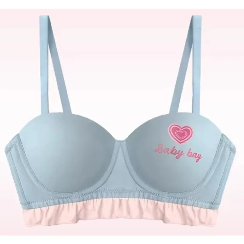 Blue Heart ללא תפרים חזייה אלחוטית עגולה חצי כוס הלבשה תחתונה עבור חזה קטן פוש-אפ ללא חוט סקסי מקורבים S-XL — image 2