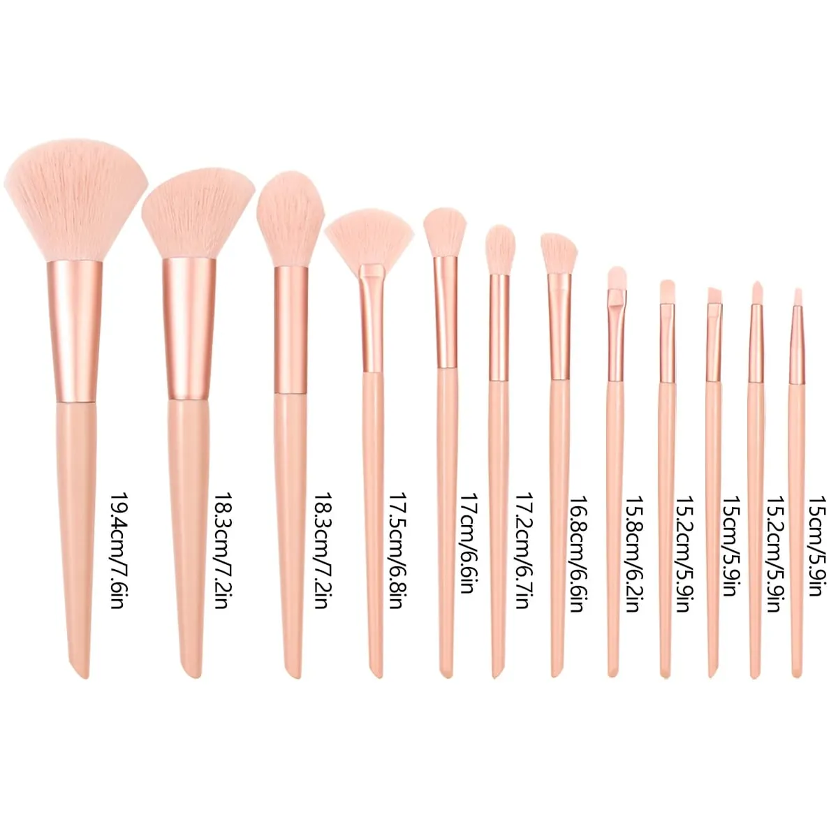 12 Stuks Roze Make-Up Kwasten Set Make Up Concealer Blush Poeder Borstels Oogschaduw Markeerstift Foundation Brush Cosmetische Schoonheid Gereedschap