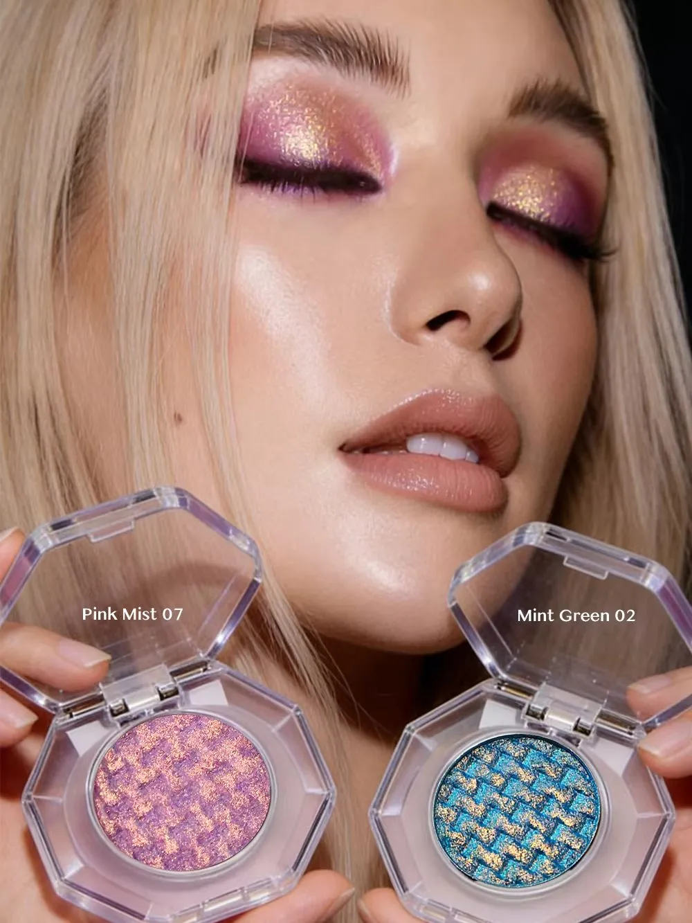 Alluring Chameleon Wet Eyeshadow Palette 26mm Glitter Luminous Metallic Highly Pigmented Multichrome Eyeshadow Aurora Fair — image 7