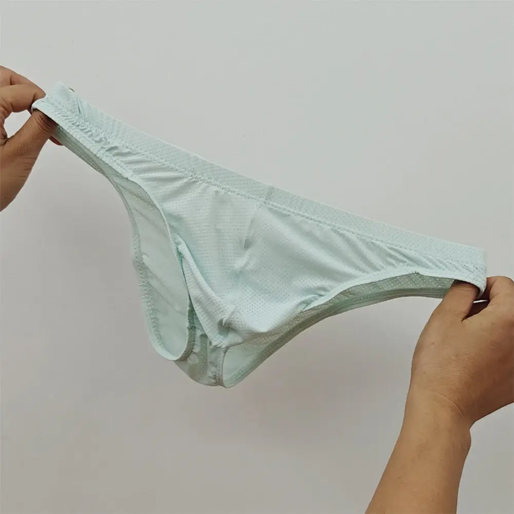 Sexy Skin Color Men Low Waist Mesh Breathable Jockstrap Pouch Half Hip Underwear Briefs Daily Fashion Panties