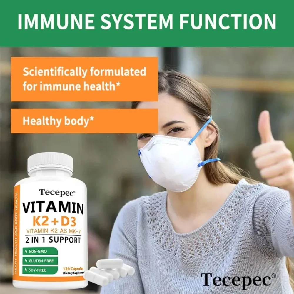 Vitamin D3 + K2 Softgels 2-in-1 Complex Bone Teeth & Immune Health Support Immune System Booster — image 6
