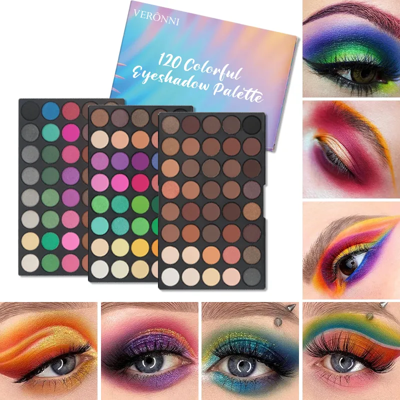 Παλέτα σκιών ματιών 120 χρωμάτων All-in-One Ματ & Shimmer Κιτ μακιγιάζ μακράς διάρκειας Καλλυντικό δώρο υψηλής χρωστικής