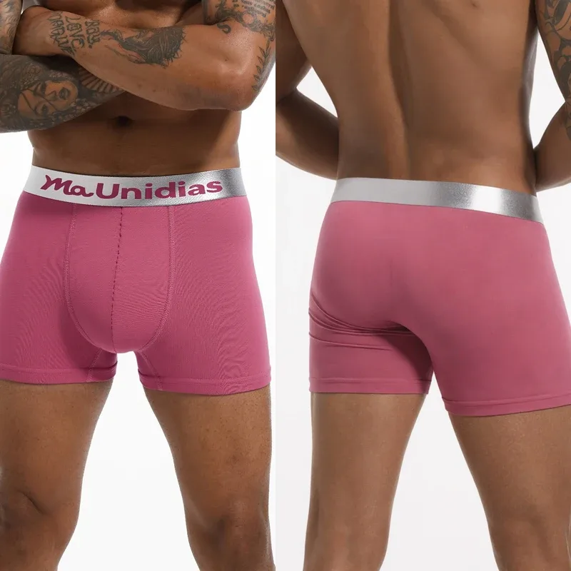 5Pcs Bamboo Fiber Men Underpants Maunidias Boxer Briefs Letter Elastic Waistband Underwear Mens Boxers Solid Color Men's Panties — image 9