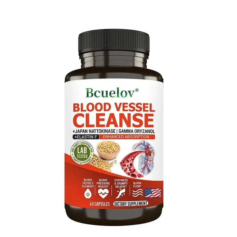Nattokinase Capsules - Promotes Cardiovascular Elasticity Maintains Arterial Circulation and Improves Blood Pressure
