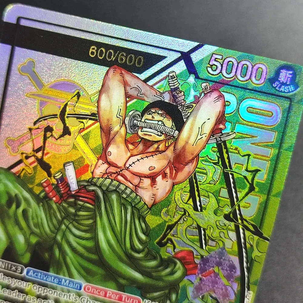 DIY One Piece Card Game Treasure Cup Roronoa Zoro OP12-020 Serialized 1/600 600/600 Collection English Cards Anime