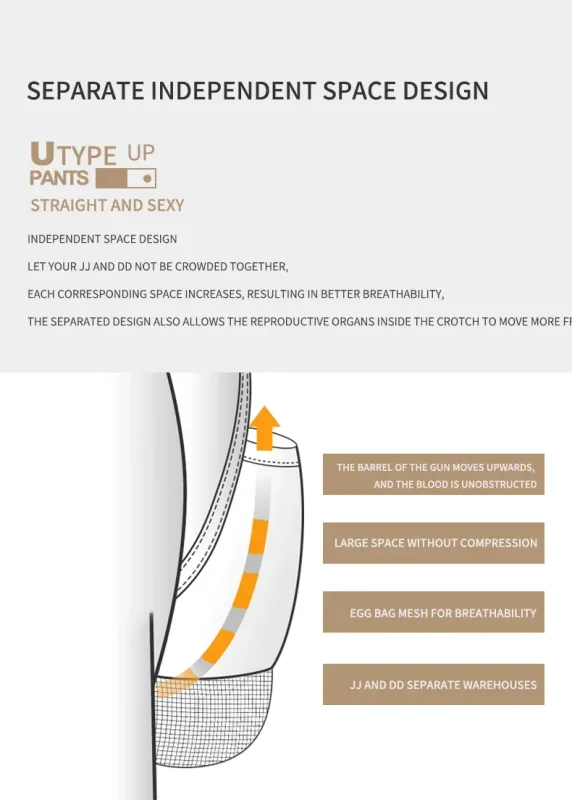 Bullet Separation Panties Men's Sexy U-Convex Briefs Vein Ice Silk Scrotal Rim Sperm Cord Shorts Varicose Heads