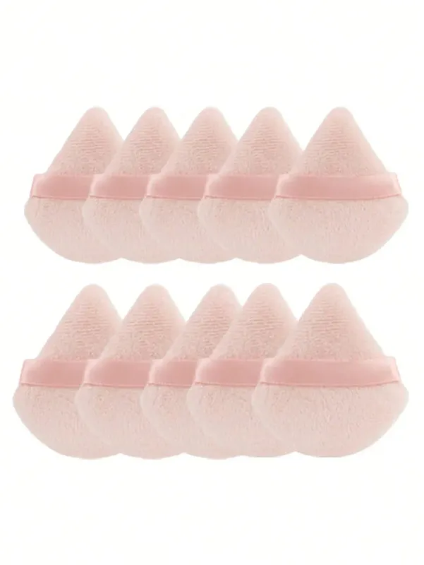 10 τμχ Triangle Velvet Powder Puff Pizza Flours Mini Face Makeup Sponge Cosmetics Ελαφρύ εργαλείο μακιγιάζ που πλένεται