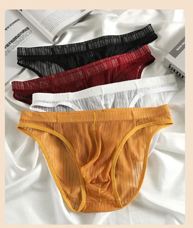 Transparent Underwear for Men See Through Briefs Bulge Pouch Underpants Soft Undies Male See Through Panty Ultra Thin Lingerie