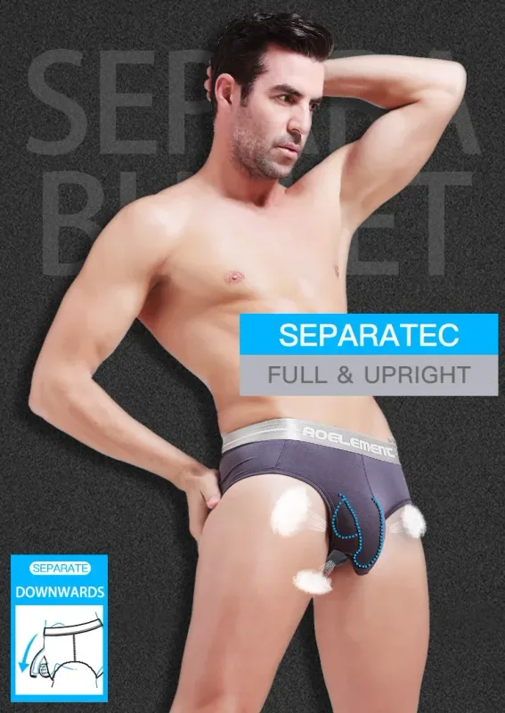 1pc Modal capsule lift U convex men's underwear bullet separate ice silk capsule pouch briefs