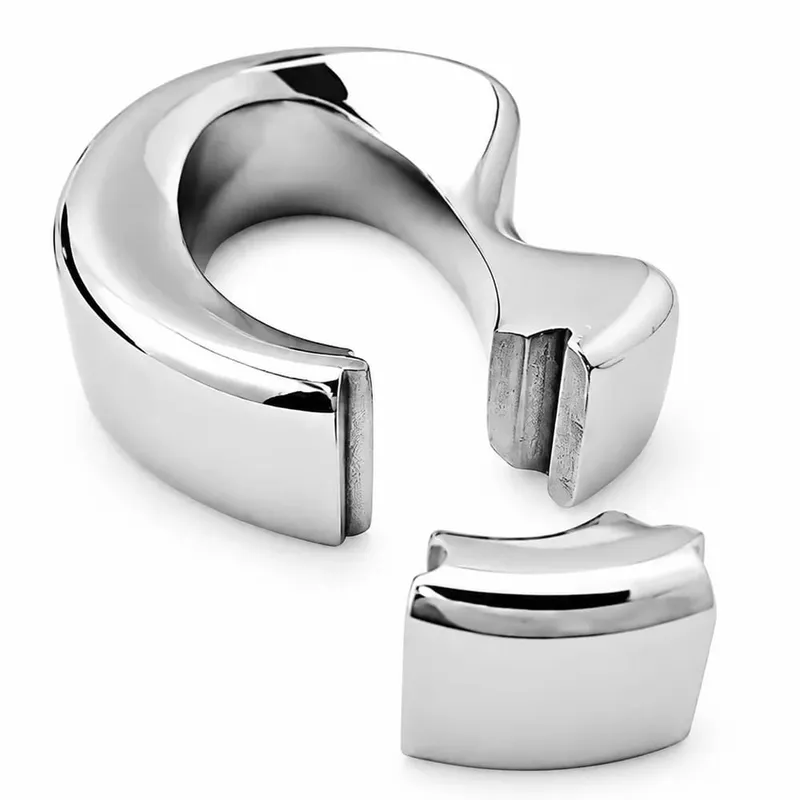 Stainless steel penis lock bondage cock Ring Heavy Duty male metal Ball Stretcher Scrotum Delay ejaculation BDSM Sex Toy for men — image 2