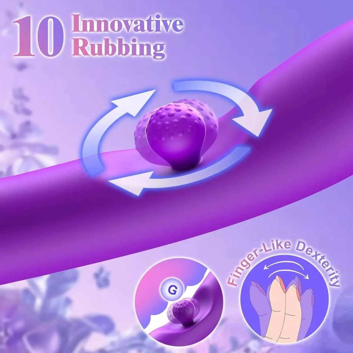G Spot Dildo Vibrator 3 in 1 360° Rotation Powerful Clitoral Stimulator Soft Silicone Adults Product Sex Toy for Women Couple — image 2