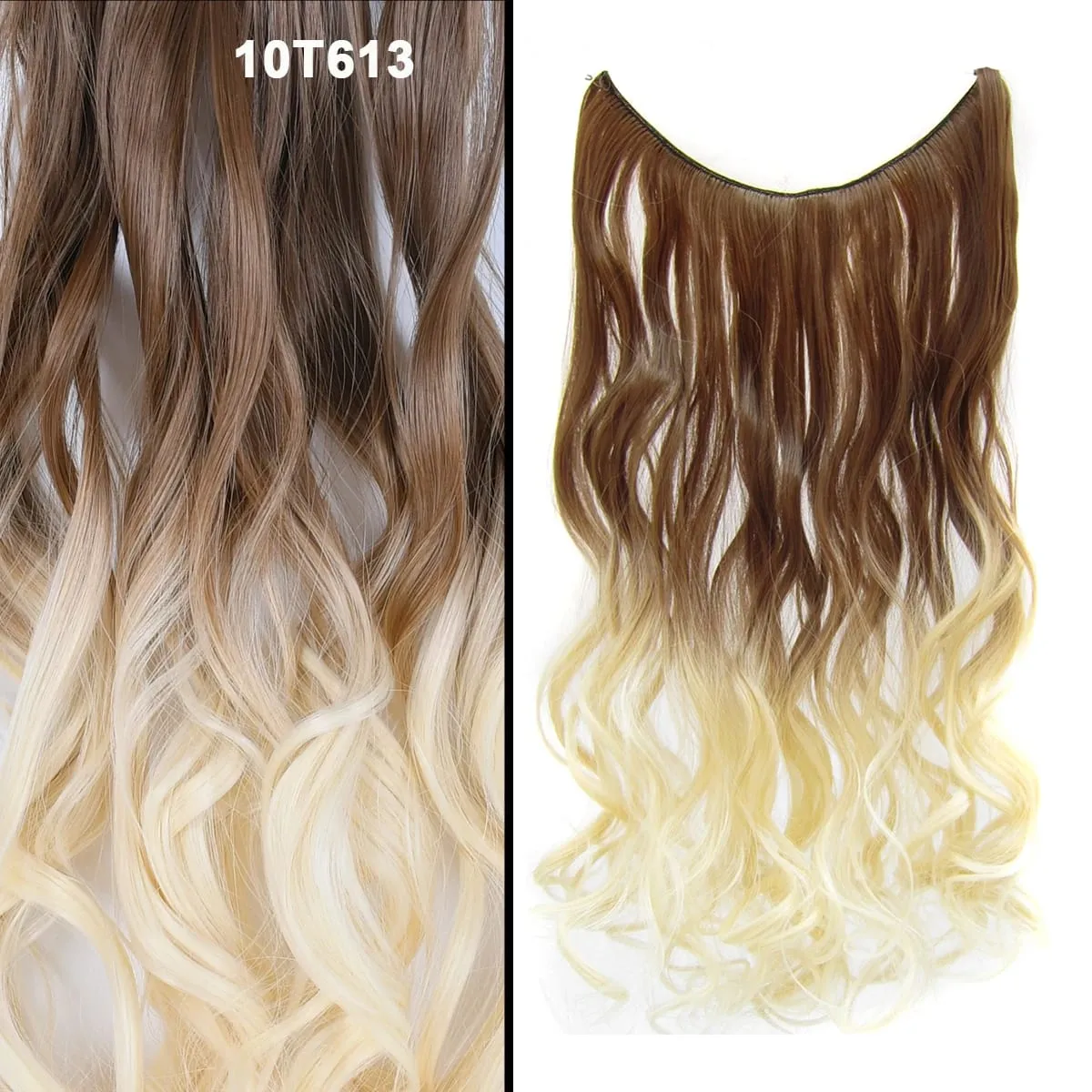 Jeedou κυματιστά μαλλιά Extension Elasticity Αόρατο σύρμα Fish Line One Piece No Clips Συνθετικά Hairpieces Ombre Χρώμα για γυναίκες — image 48