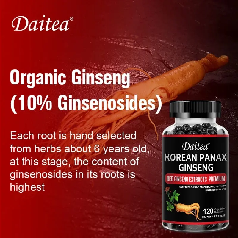 Korean Red Ginseng Capsules-1000 Mg Boosts Energy Endurance Athletic Performance and Muscle Strength Supports Immune Health — image 3