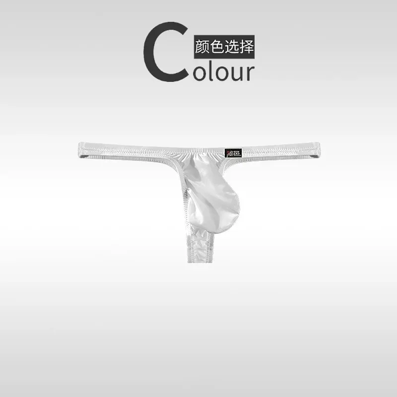 UniqueShiny Underwear men's thongs fully transparent T-pants ultra-thin ice silk men's fun low waisted slim fitting T-pants A747 — image 17
