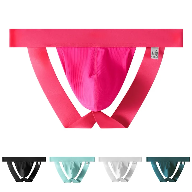 Mens Briefs Ice Silk Underwear Pouch Panties Low Waist Open Butt Underpants G Strings High Quality Cotton Jock Strap — image 7