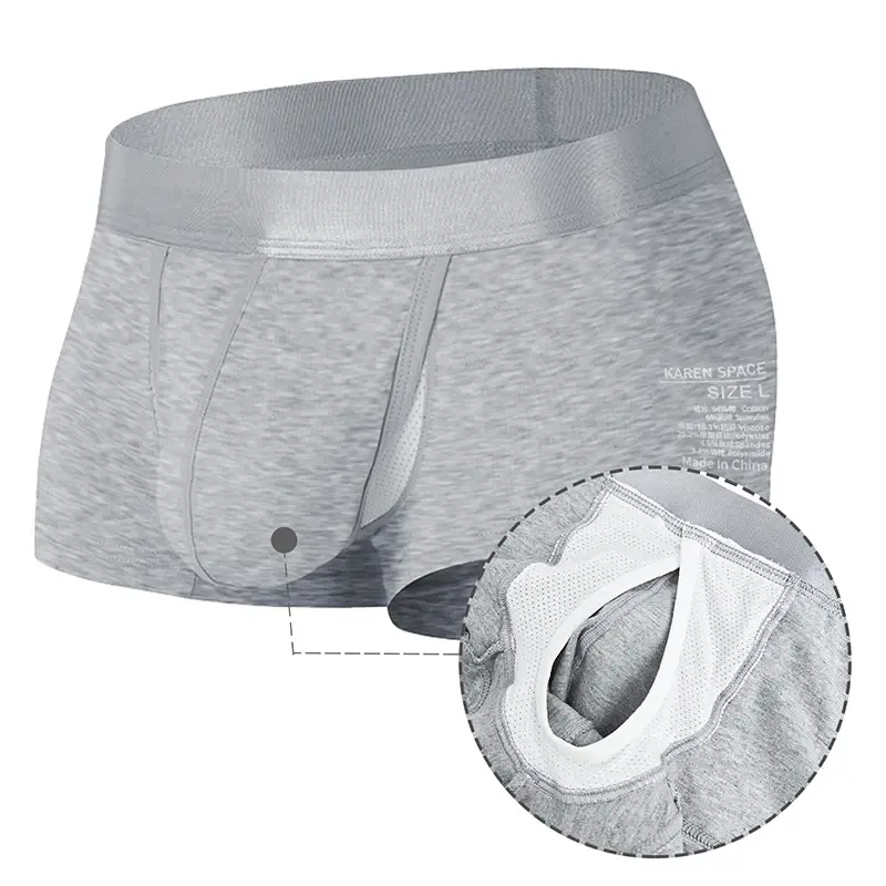 1Pcs Open Front Underwear Men Ice Silk Sexy Men's Boxer Shorts Panties Breathable Pouch Bulge Underpants Male — image 3