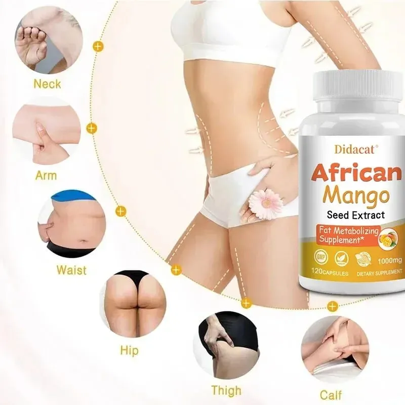 African Mango Capsules - Powerful Metabolism Appetite Suppressant Immune System Health Fat Burning Capsules Non-GMO