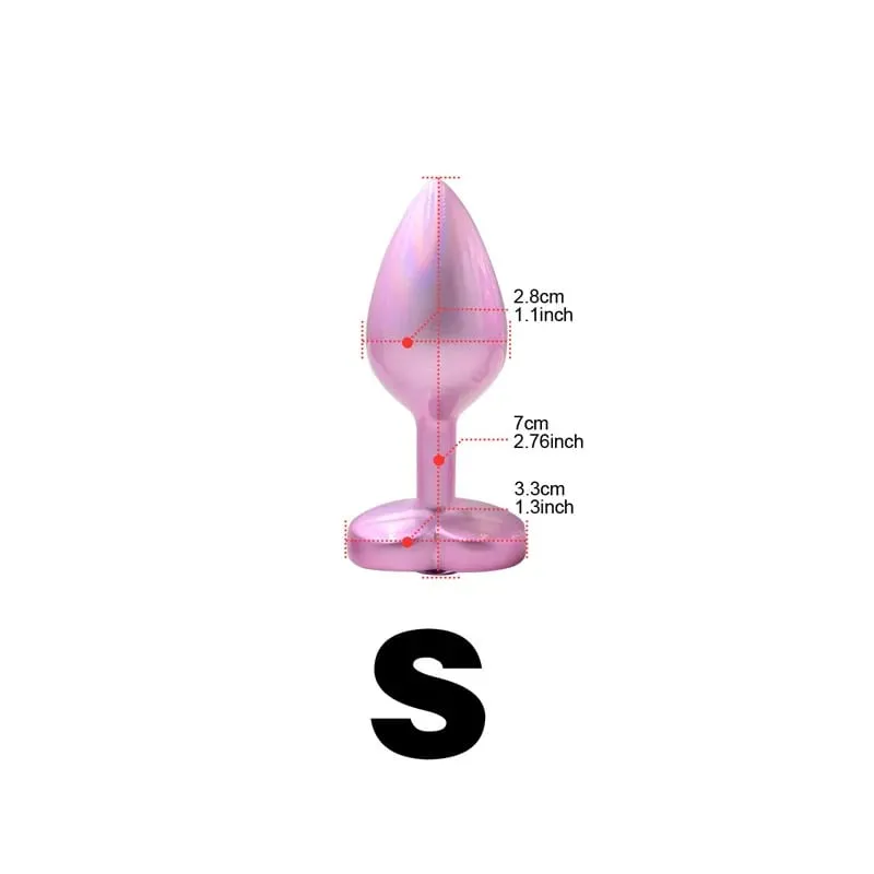 Crystal Diamond Heart Base Metal Butt Plug 3 Sizes Anal Plug Anal Trainer για αρχάριους Unisex μασάζ προστάτη Παιχνίδια σεξ για ενήλικες