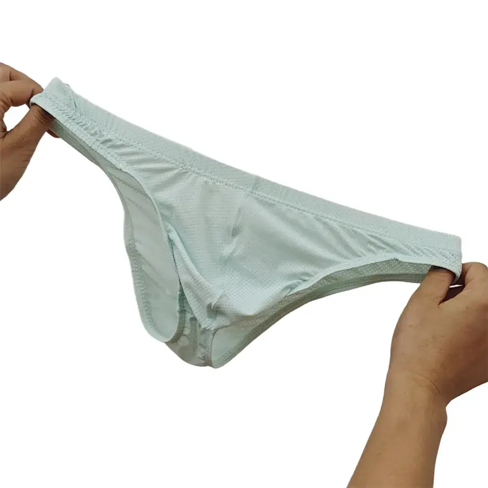 Sexy Skin Color Men Low Waist Mesh Breathable Jockstrap Pouch Half Hip Underwear Briefs Daily Fashion Panties