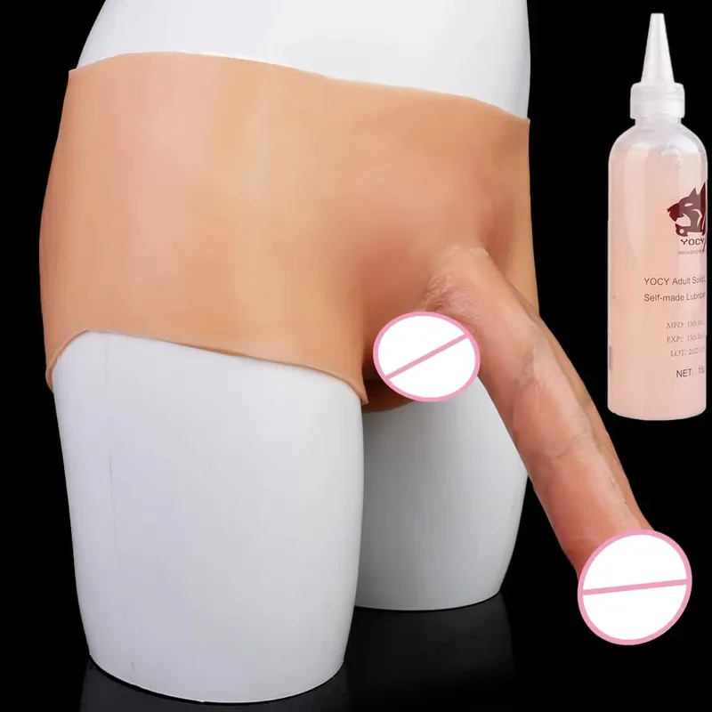 Silicone Strapon Lifelike Dildo Παντελόνι Φορητό συμπαγές μεγάλο πέος σεξ παιχνίδια για γυναίκες Λεσβίες Σεξ Ζευγάρι — image 15