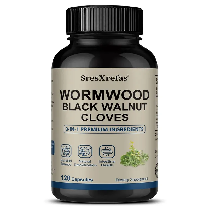Wormwood Black Walnut and Clove - 3 in 1 Premium Formula for Microbial Balance Natural Detoxification and Intestinal Health