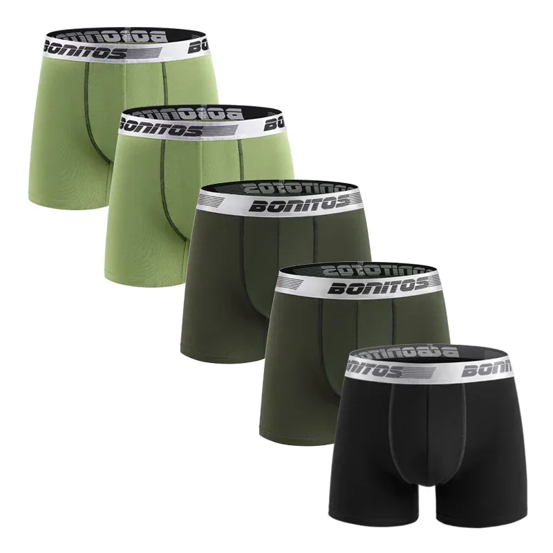 5pcs Men's Underpants Cotton Boxer Briefs Classic Men Panties BONITOS Letter Elastic Waistband Boxers Underwear For Man Shorts — image 14