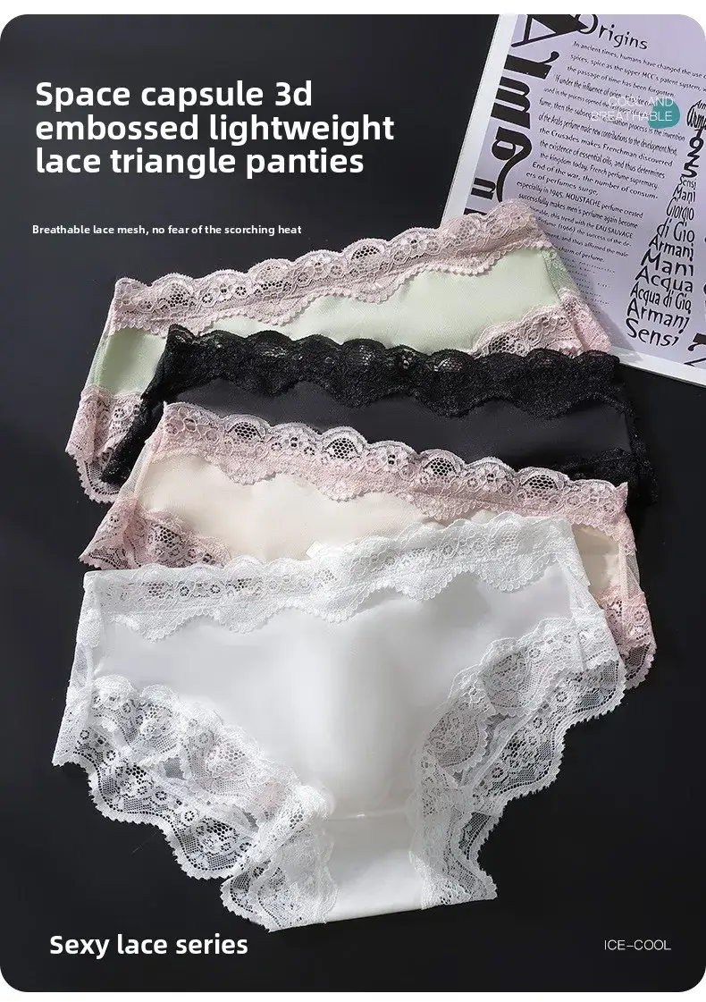 Men's Sexy Satin Lace Briefs 3D Contour Pouch Scalloped Trim Mesh Patchwork Ultra Smooth Low Rise High Elastic Male Underwear — image 10
