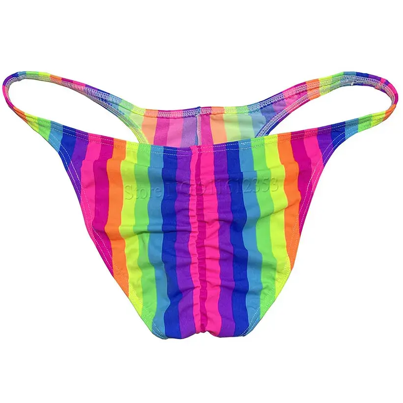 Men's Cheeky Briefs Underwear Pouch Male Ruched Bikini Swimwear Sexy Underpants High Elasticity, Low Waist, Floral Print sexy — image 14