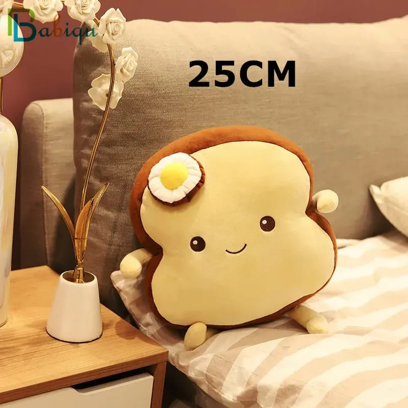 25 cm-es aranyos kreatív pirítóssal töltött párna puha Kawaii kenyér plüssjáték szimuláció étel baba alvó párna párna gyerekeknek ajándék — image 11