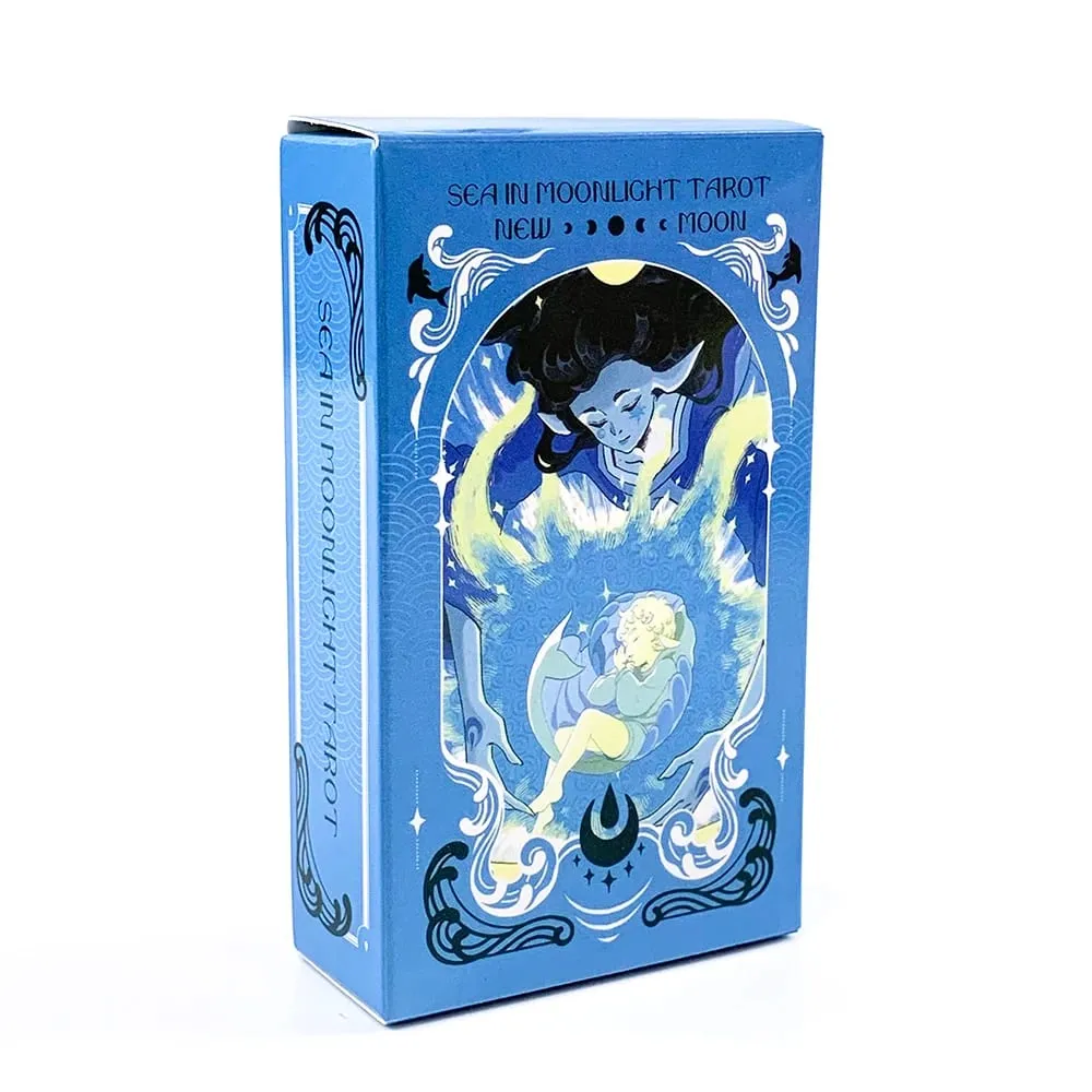 Sea in Moonlight Tarot Cards 78 Card English Version Divination Board Games Perfect for Emotional Healing & Intuitive Reading