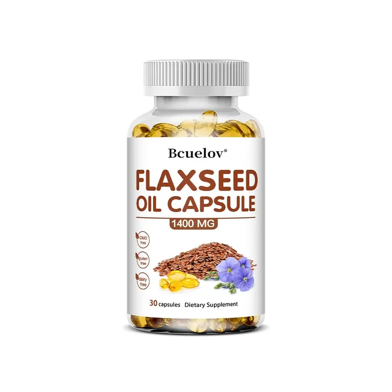 Flaxseed Oil + OMEGA-3 Capsules - Good for Heart Brain Eyes Joints Bone Health and Enhances Immunity 120 Capsules