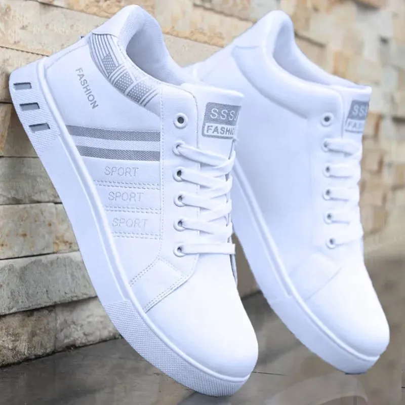 Λευκά Βουλκανιζέ Sneakers Ανδρικά Flat Άνετα Παπούτσια Lace up Zapatillas Hombre Φθινοπωρινή Ανοιξιάτικη Μόδα Αθλητικά Παπούτσια Μεγάλο Μέγεθος 48 — image 2