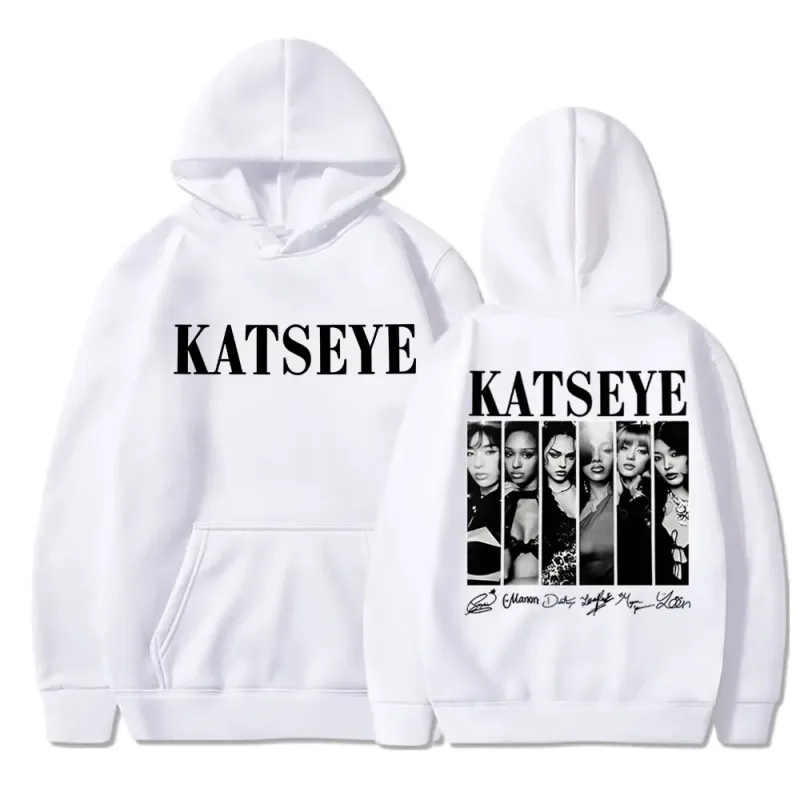 Hoodie Gambar Kpop Katseye Terbatas Vintage Pria Wanita Trendi Y2k Kaus Hoody Bulu Domba Pakaian Olahraga Ukuran Besar Hadiah Penggemar Jalanan