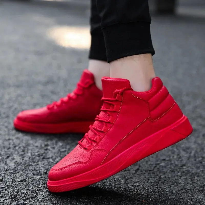 Panlalaking Spring Fashion Kumportable Magaan na Slip-Resistant High Top Leather Sneakers — image 5