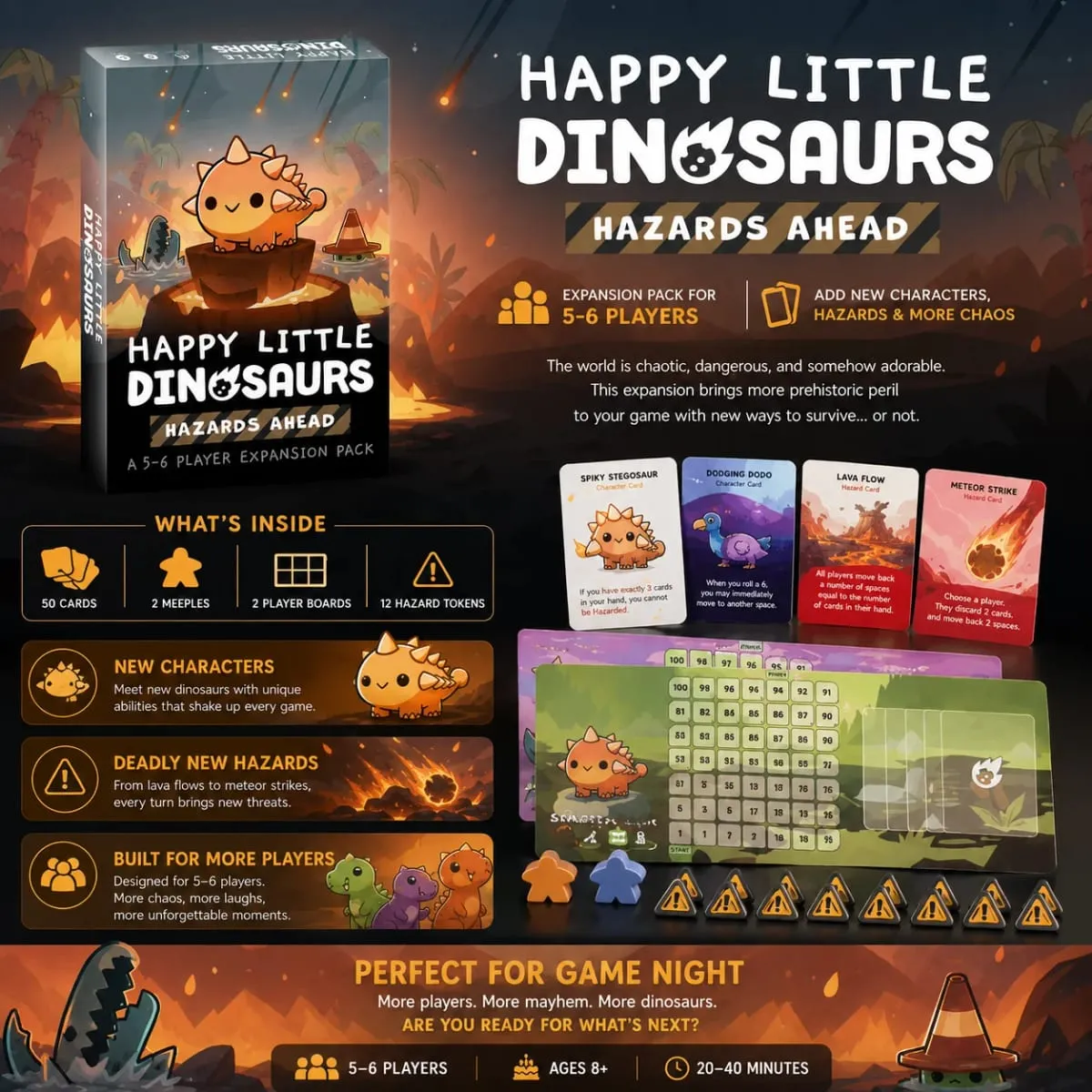Πακέτο επέκτασης παιχνιδιών με κάρτες HappyLittle Dinosaurs Αστείο επιτραπέζιο παιχνίδι στρατηγικής για πάρτι για οικογενειακούς φίλους για παιδιά και ενήλικες Αγγλική έκδοση — image 5