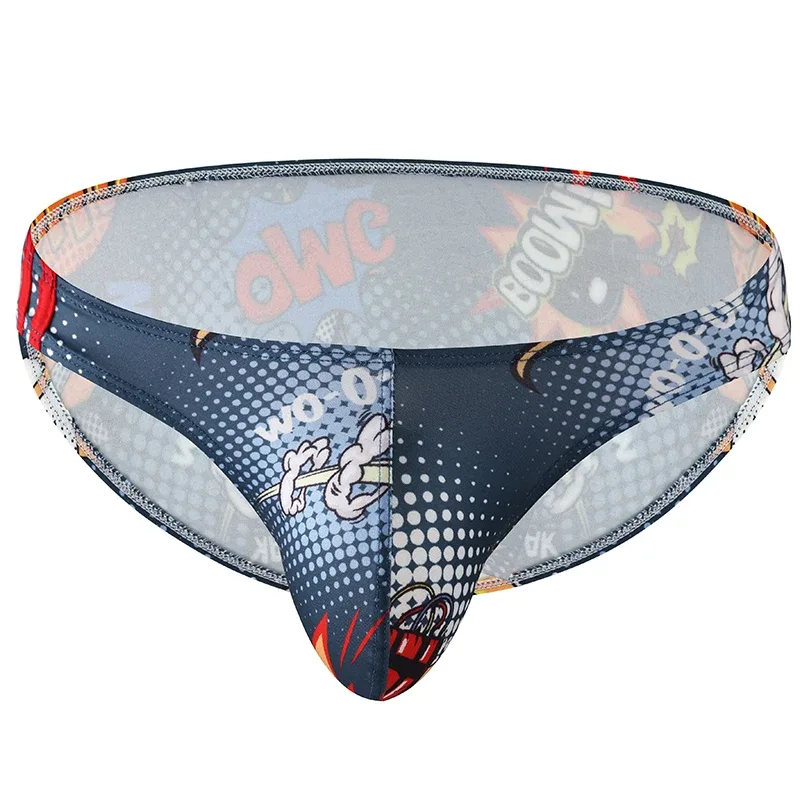 Men's Underwear Breathable Panties Fashion Printed Underpants Low Waist Lingerie Briefs