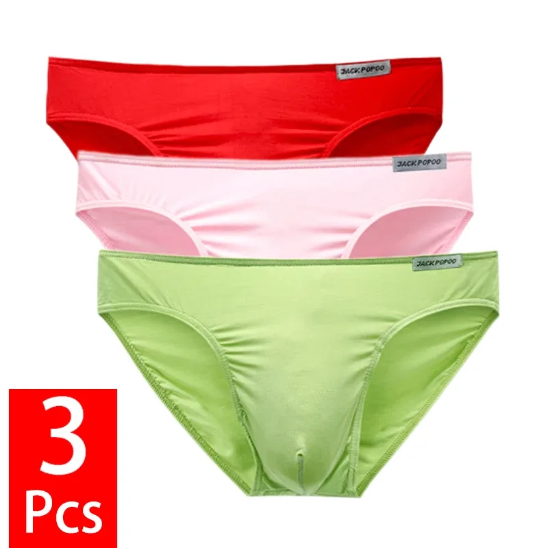3PCS/Lot Men's Underwear Modal High Quality Soft Briefs Breathable Comfortable Youth Underpants Male Sexy U Bulge Pouch Panties