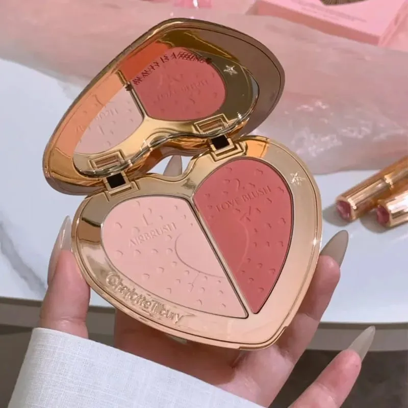 Fashion Charlotte Lip Cheek Dual-use Blusher Cream Two Color Highlight Powder Blusher Waterproof Oil Control Tilbury Cosmetics