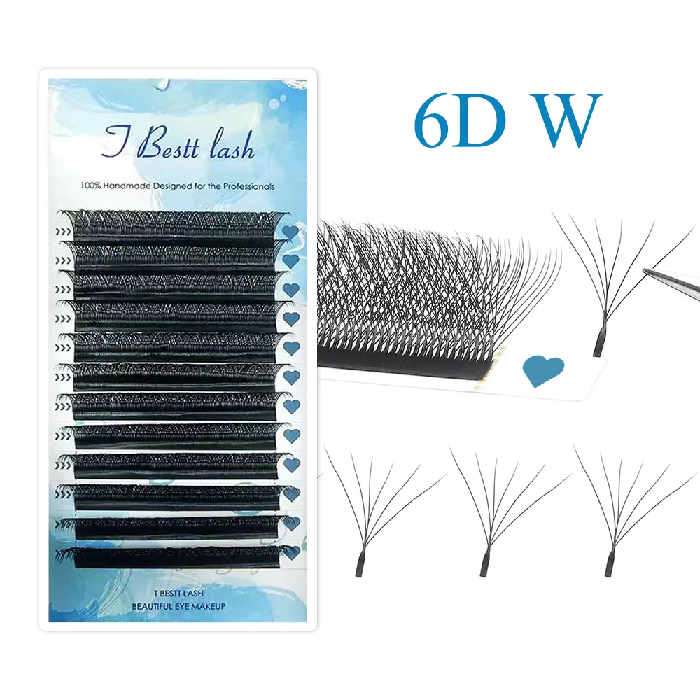 Tbestt 5D-W Shaped Eyelash Extension Premade Volume Fans Clover W Style Lashes False Mink Soft Easy Faning Eyelash — image 2