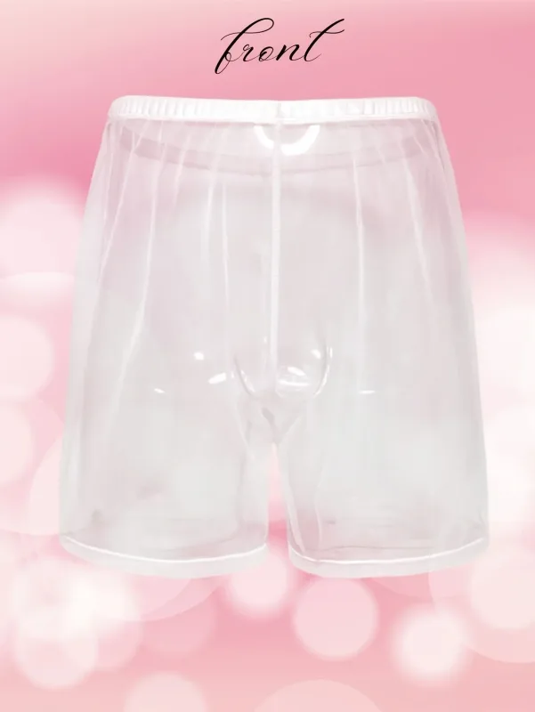 1Pc Sexy Sheer Mesh Men Underwear Fashionable Soft Transparent Home Loose Fit Boxing Pants Sleep Shorts Sleepwear Pajama Pants — image 4