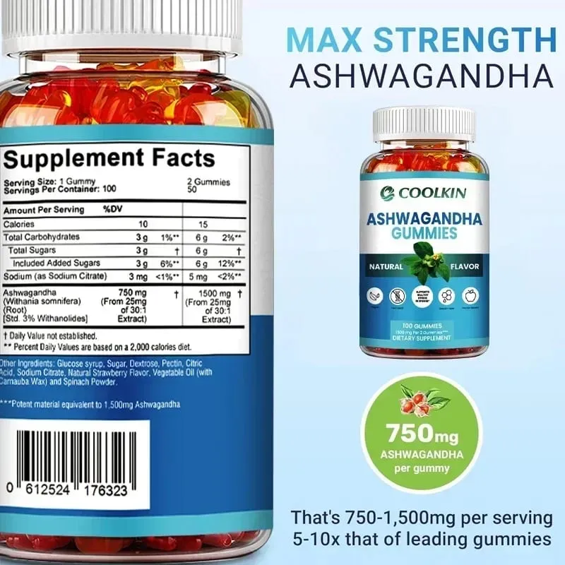 Ashwagandha Gummies - Relieve Stress Improve Concentration Promote Brain and Energy Balance and Improve Sleep Health — image 3