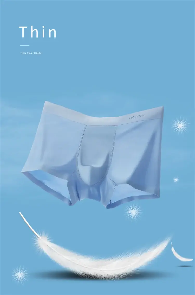 MiiOW 6Pcs Silky Ice Silk Men's Boxershorts Graphene Antibacterial Crotch Mens Underpants Breathable Man Underwear Panties Boxer