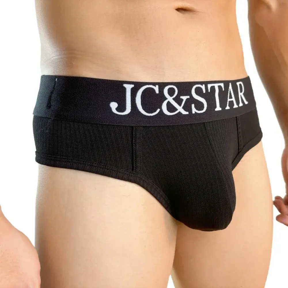 Athletic High Cut Design Sexy Man's Underwear Briefs Underpants Ribbed Cotton Sports Comfort Men Bikini Slip Men's Tanga Briefs